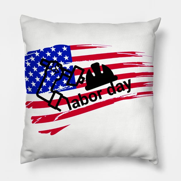 labor day waleed Pillow by Waleed Mahmud