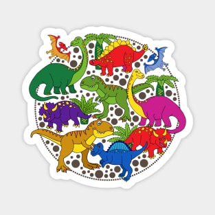 Dinosaurs Colorful Dinos Gang Magnet