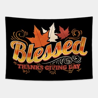 Blessed Autumn Colors Leaves Thanksgiving Tapestry