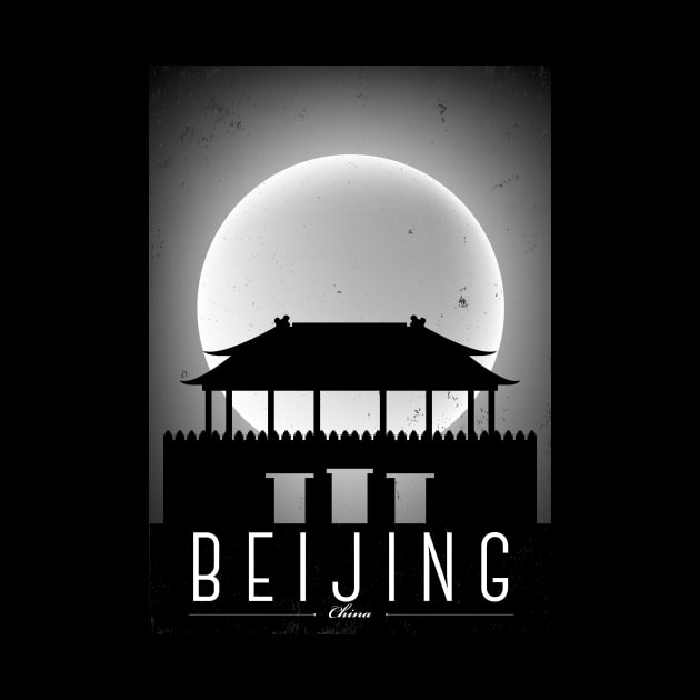 Beijing black and white poster by kursatunsal