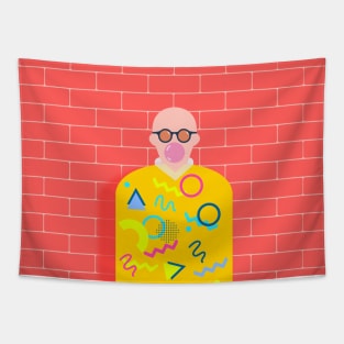 Hipster Bald Dude Tapestry