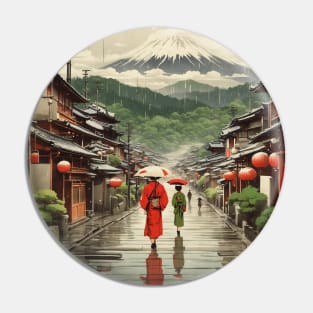 Kyoto Japan Rainy Day Vintage Travel Tourism Pin