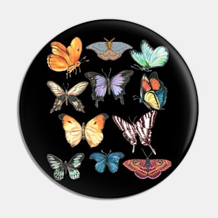 vintage butterfly on black background Pin
