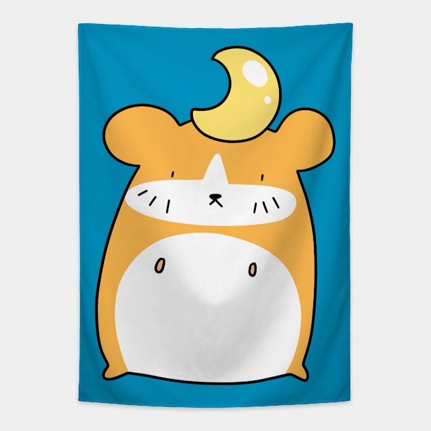 Moon Hamster Tapestry by saradaboru