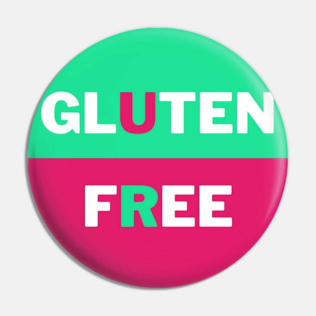 Gluten Free - Green & Fuschia Halves Pin by MoonOverPines