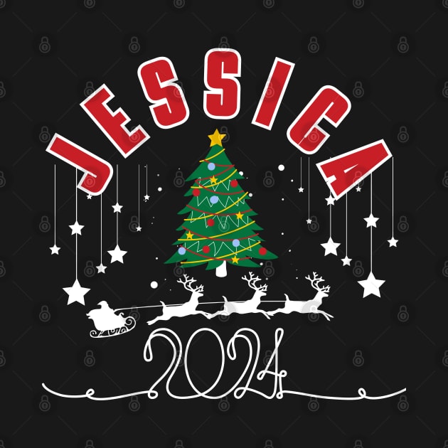 Jessica Christmas Cute 2023 Family Women's Christmas Jessica Holiday by click2print