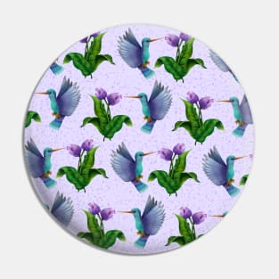 Hummingbird with flowers Pin