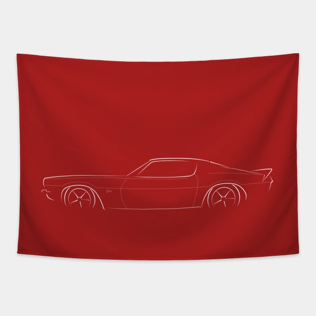 1970 Camaro by Chevrolet - profile Stencil, white Tapestry by mal_photography