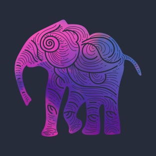 Elephant Artistic Purple T-Shirt