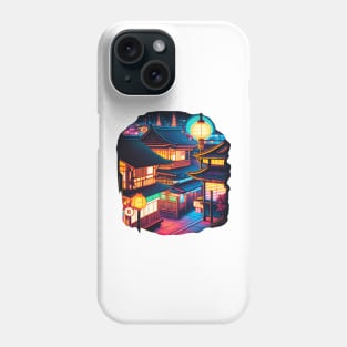 Japan Traditional Neon Cityscape Art Phone Case