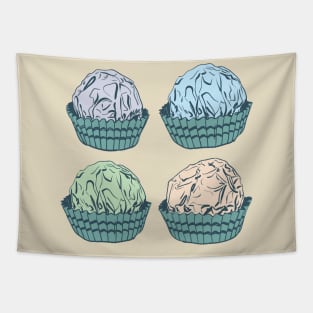 Candy chocolate truffles in foil and paper cup Tapestry
