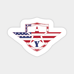 Letter Y American Flag Monogram Initial Magnet