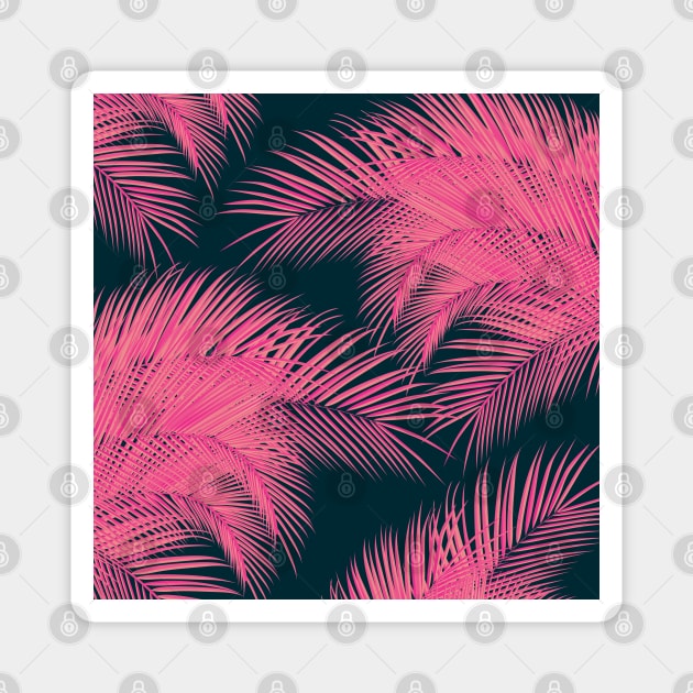 Pink Palm Trees Magnet by Jirka Svetlik