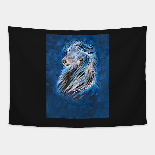 BLUE AFGHAN HOUND. Repeat pattern. Tapestry by chepea2