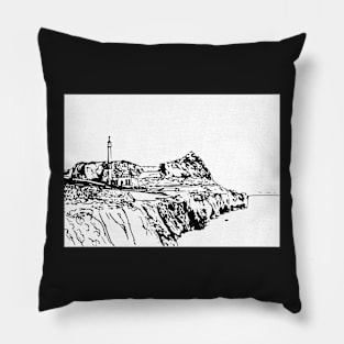 Rock of Gibraltar (Black and white) Pillow