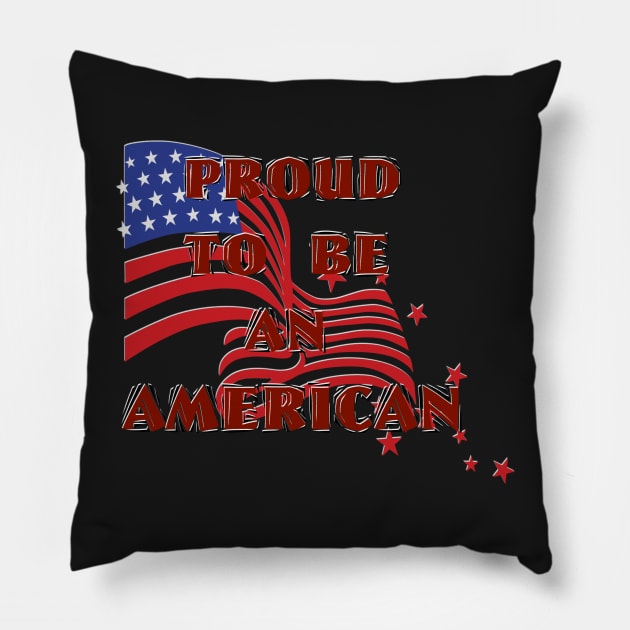 Proud To Be An American Pillow by D_AUGUST_ART_53