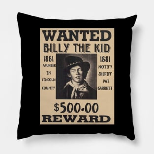 Wanted Poster of Billy The Kid Pillow