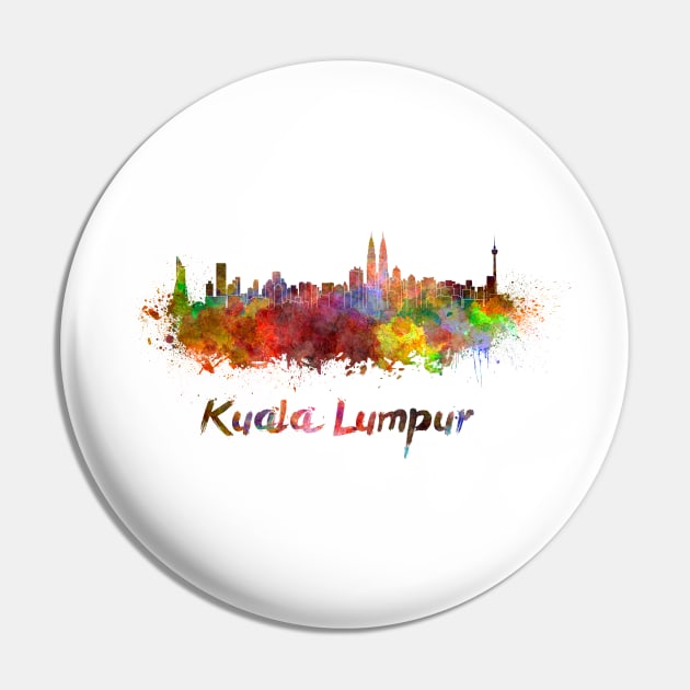 Kuala Lumpur skyline in watercolor Pin by PaulrommerArt