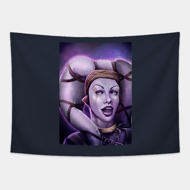 Alien Thief Girl Tapestry by georgiagoddard