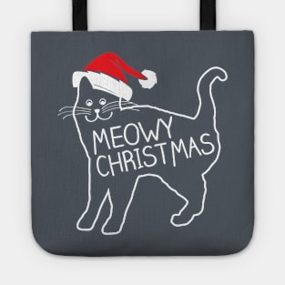 Meowy Christmas Santa Hat Shirt Tote