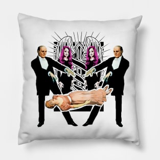 Purple hair girl in gothic magic levitation Pillow