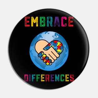 Embrace Differences Autism Awareness Day Month Pin