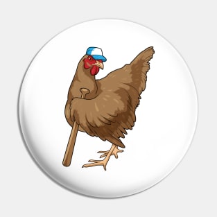 Chicken Baseball Baseball bat Pin