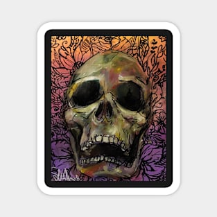 Skull Blossoms Magnet