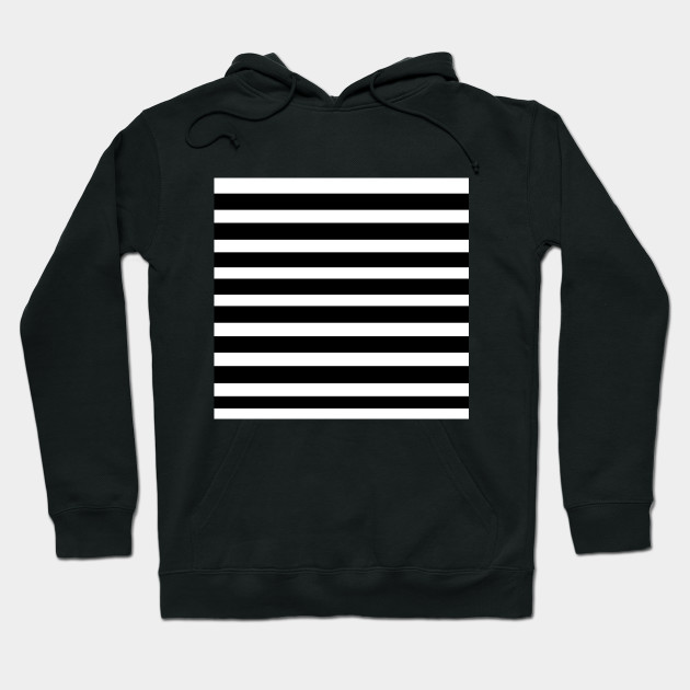 black sweatshirt with white stripes