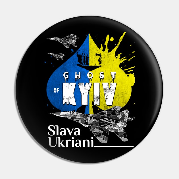 Ghost Of Kyiv Ukraine SLAVA UKRIANI Support with an Ukrainian air force Fighterjet MIG-29 Pin by aeroloversclothing