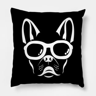 white french bulldog head Pillow