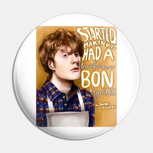 James Acaster ‘Started making it. Had a breakdown. bon appetit’ Pin