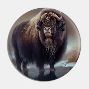 Arctic Muskox - Oil Paint Pin