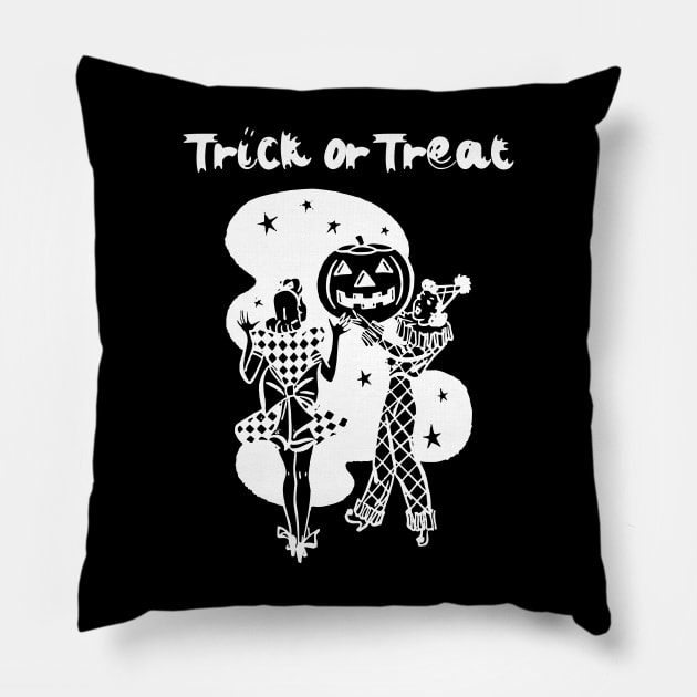 Trick Or Treat Jack O Lantern Pillow by Crimson Leo Designs