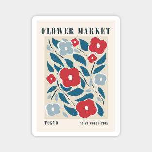 Flower market print, Tokyo, Museum poster, Posters aesthetic, Flower art, Floral art Magnet