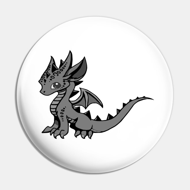 Blue dragon - Diin Dovah (black and white) Pin by Dragon Works