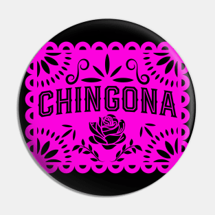 Chingona Purple Papel Picado Pin