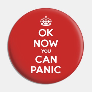 UK Panic Keep Calm British Parody Pin