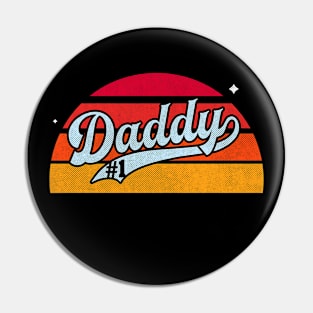 Number One Daddy retro sunset Pin