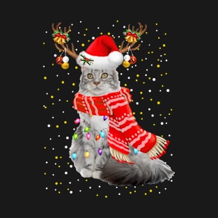 Maine Coon Cat Christmas T-Shirt