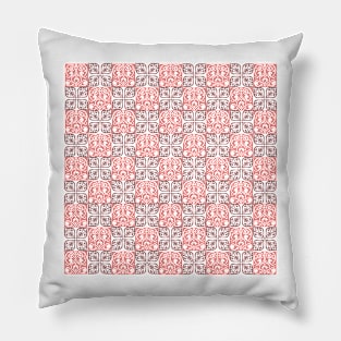 Portuguese pink tile pattern Pillow