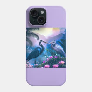 Great Blue Herons in The Tropical Paradise Phone Case