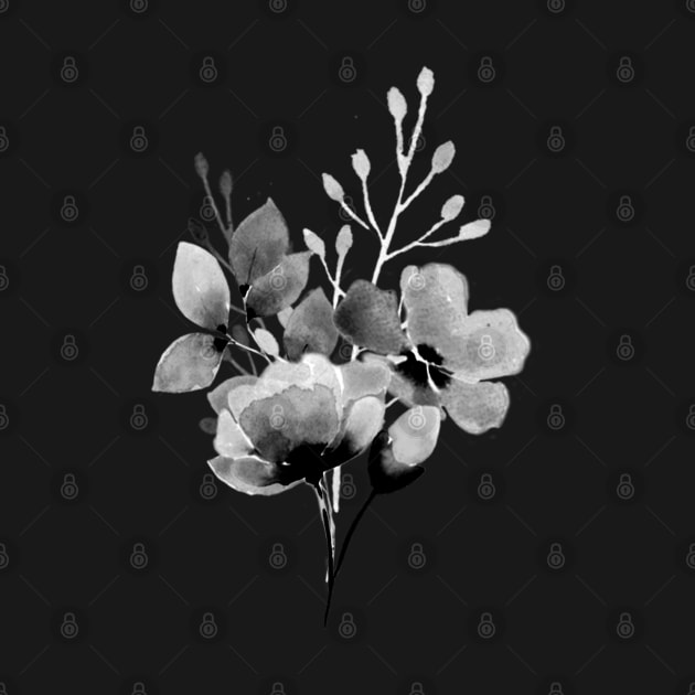 Romantic Floral 2 - BW - Full Size Image by Paloma Navio