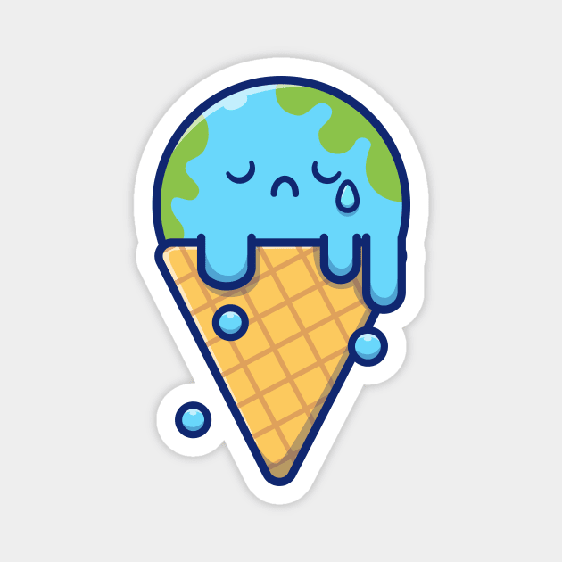 Cute Ice Cream Earth Melting Magnet by Catalyst Labs