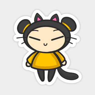 Yellow Black Cat Pucca Magnet