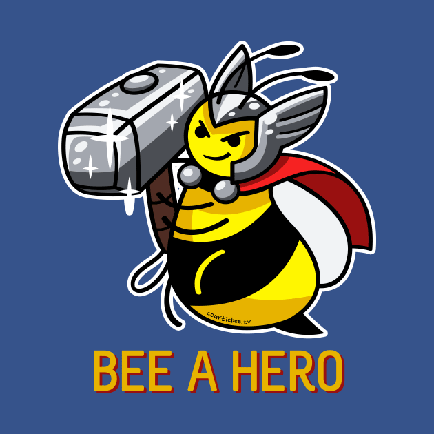 Bee a Hero (with border) by Swarm Store