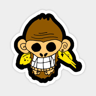 ONE PIECE Inspired Jolly Roger Pirate flag but its an ape monkey Magnet