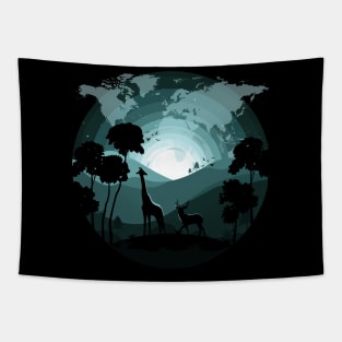 World Wildlife with Map Tapestry