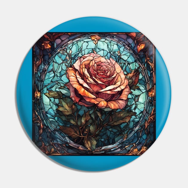 Stained Glass Rose Pin by Chance Two Designs