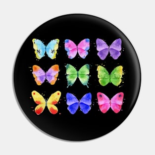 Watercolor Butterflies Pin